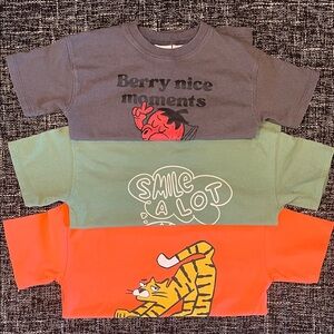 Zara Kids Graphics T-Shirt Set - Gray, Green, Orange